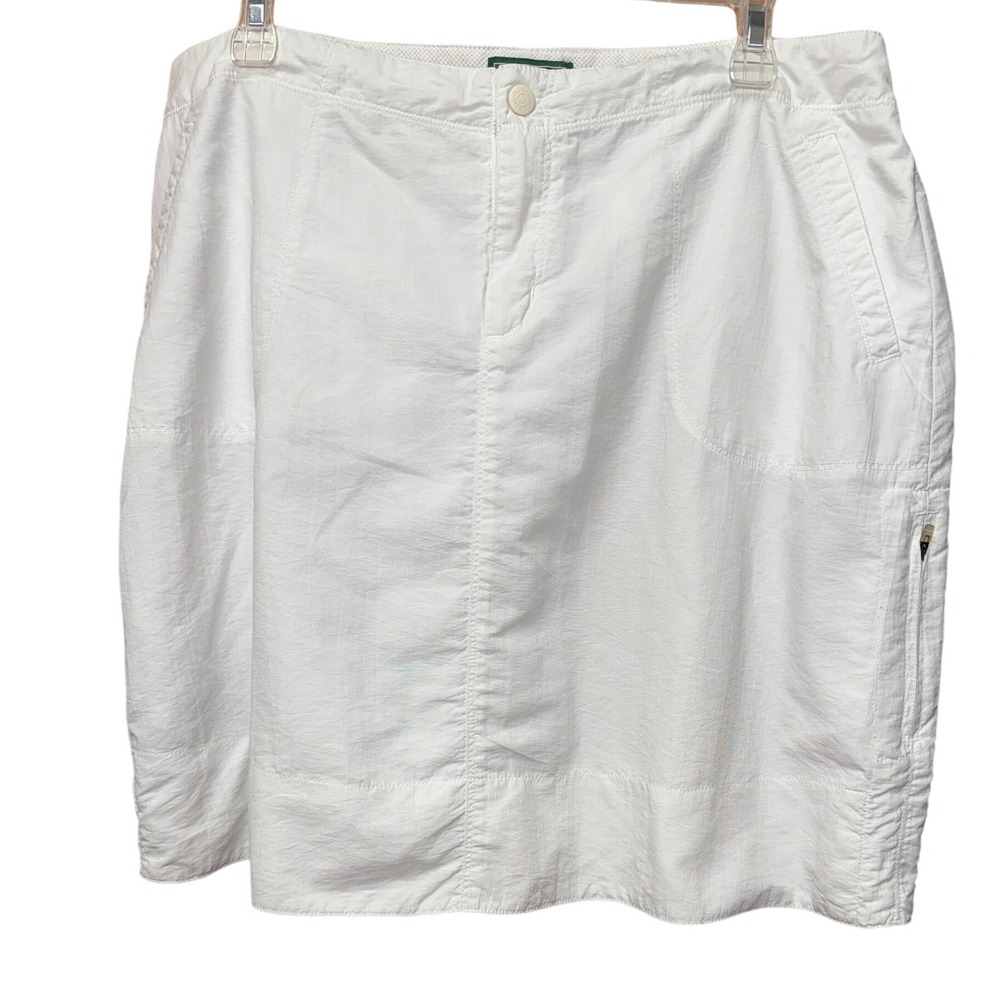 L.L.Bean Women's 18 White Nylon‎ Skirt Activewear Preppy Y2K Summer Beach Resort